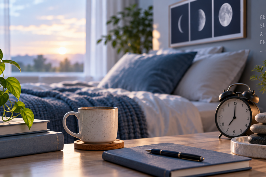 Calm brain health concept representing sleep, memory, cognitive wellness and neurological recovery